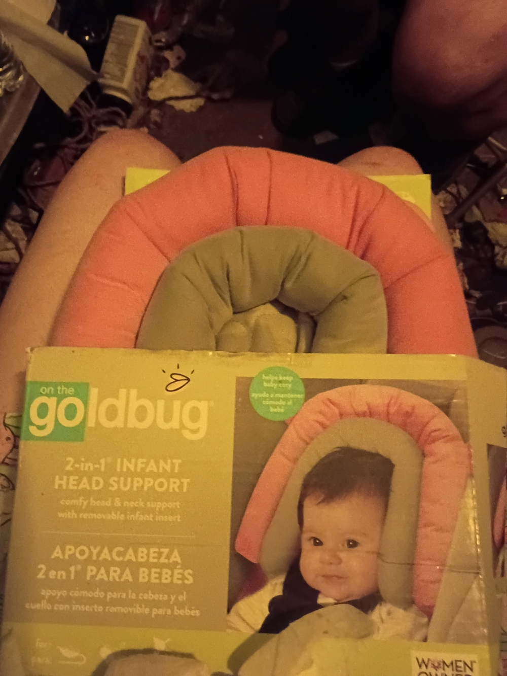 Baby Head Support Goldbug 2-in-1 Infant Head Support - Pink and Green